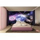 Photo mural cosmic planet with pink and blue shade Photo mural cosmic planet with pink and blue shade