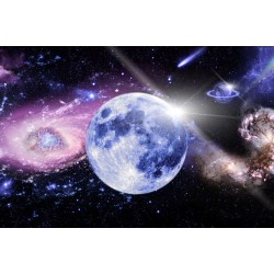 Photo mural cosmic planet with pink and blue shade