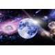 Photo mural cosmic planet with pink and blue shade Photo mural cosmic planet with pink and blue shade