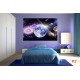 Photo mural cosmic planet with pink and blue shade Photo mural cosmic planet with pink and blue shade