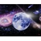 Photo mural cosmic planet with pink and blue shade Photo mural cosmic planet with pink and blue shade