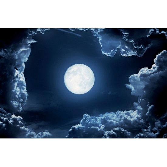 Wallpapers mural night clouds with a bright moon Wallpapers mural night clouds with a bright moon