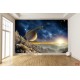 Photo mural space and planet in sunset
