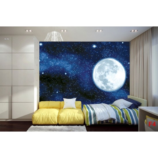 Wall mural view of the planet earth and night sky Wall mural view of the planet earth and night sky