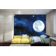Wall mural view of the planet earth and night sky Wall mural view of the planet earth and night sky
