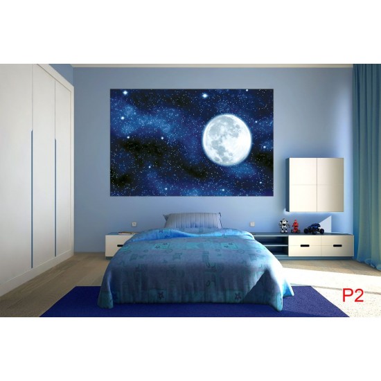 Wall mural view of the planet earth and night sky Wall mural view of the planet earth and night sky
