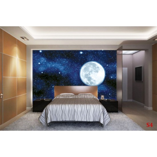 Wall mural view of the planet earth and night sky Wall mural view of the planet earth and night sky