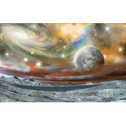 Wallpapers mural planet in orange space