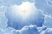 Wall murals space abstraction with clouds and Jesus