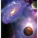 Wall mural 3d abstraction with planets and radiance