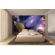Wall mural 3d abstraction with planets and radiance