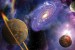 Wall mural 3d abstraction with planets and radiance