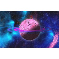 Wallpaper mural space stars pink planet