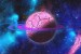 Wallpaper mural space stars pink planet