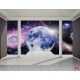 Photo mural room view with cosmos 3d effect Photo mural room view with cosmos 3d effect