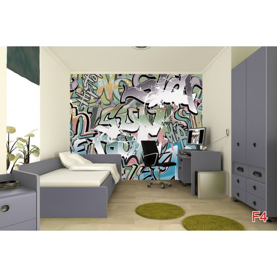 Wall mural graffiti in green Wall mural graffiti in green