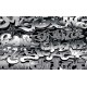 Wall mural graffiti with black lettering