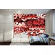 Photo mural graffiti with red lettering