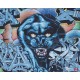 Wall murals brick wall witth graffiti and jaguar in 2 colors