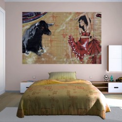 Wallpapers graffiti wall with a bull and a girl Wallpapers graffiti wall with a bull and a girl