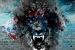 Wall mural painted tiger art painting graffiti in 2 colors