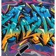 Wall mural graffiti plastering wall in 2 colors Wall mural graffiti plastering wall in 2 colors