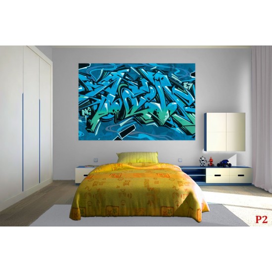 Wall mural graffiti plastering wall in 2 colors Wall mural graffiti plastering wall in 2 colors