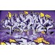 Wall -photo mural graffiti wall décor yellow lines in 2 colors Wall -photo mural graffiti wall décor yellow lines in 2 colors