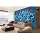 Wall -photo mural graffiti wall décor yellow lines in 2 colors Wall -photo mural graffiti wall décor yellow lines in 2 colors