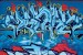Wall -photo mural graffiti wall décor yellow lines in 2 colors