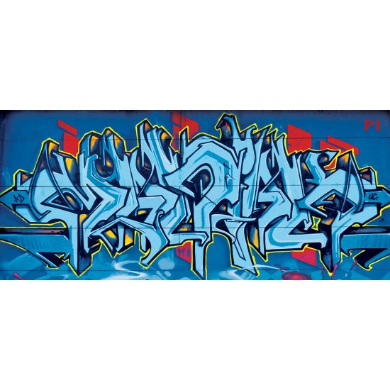 Wall -photo mural graffiti wall décor yellow lines in 2 colors Wall -photo mural graffiti wall décor yellow lines in 2 colors