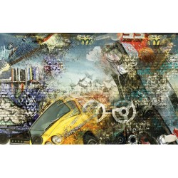 Wall photo mural art teen wall collage
