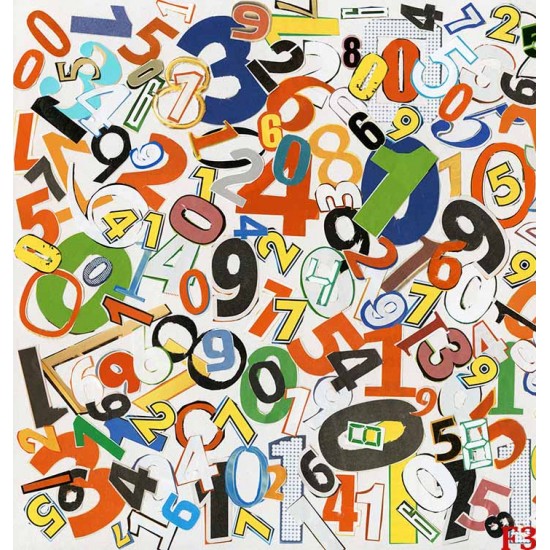 Wall mural Children collage of digits in 2 colors Wall mural Children collage of digits in 2 colors