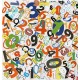 Wall mural Children collage of digits in 2 colors Wall mural Children collage of digits in 2 colors