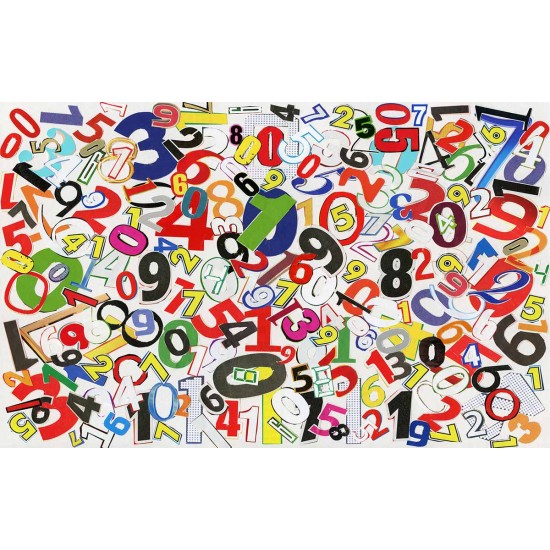 Wall mural Children collage of digits in 2 colors Wall mural Children collage of digits in 2 colors