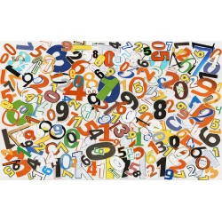 Wall mural Children collage of digits in 2 colors