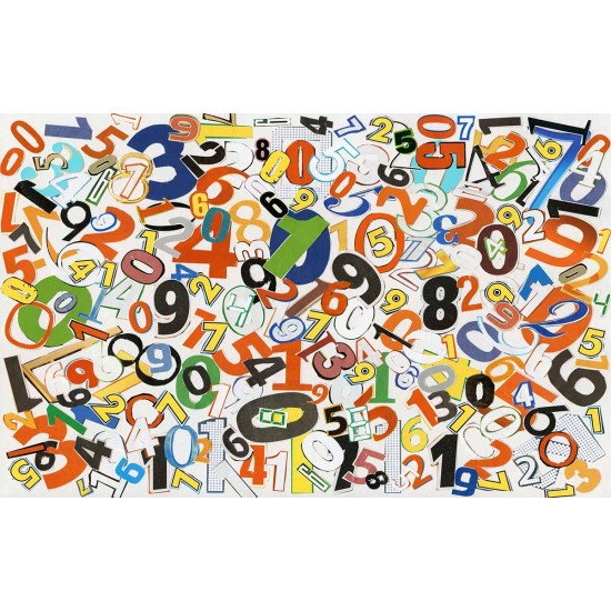 Wall mural Children collage of digits in 2 colors Wall mural Children collage of digits in 2 colors