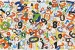 Wall mural Children collage of digits in 2 colors