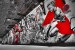 Wall mural street graffiti tunnel in black and red