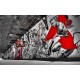 Wall mural street graffiti tunnel in black and red