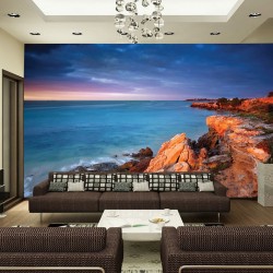 Wallpapers mural rocky seashore 