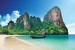 Wallpapers mural tropical beach with rocks and boat