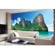 Wallpapers mural tropical beach with rocks and boat