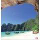 Wallpapers mural maxi lagoon with boats and rocks Wallpapers mural maxi lagoon with boats and rocks