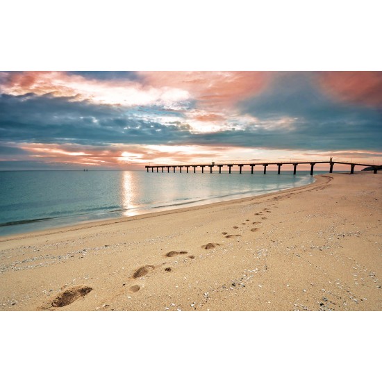 Wall murals beautiful sunset beach and bridge Wall murals beautiful sunset beach and bridge