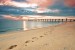 Wall murals beautiful sunset beach and bridge