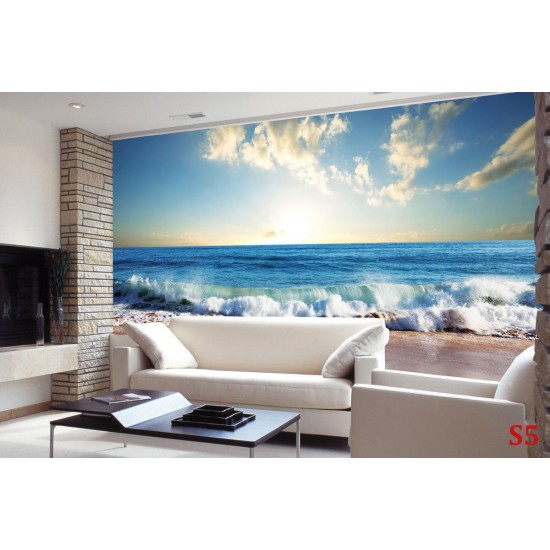 Wallpapers mural daily sea view of beach and waves