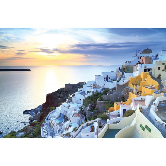 Wallpapers mural view sunset over Santorini