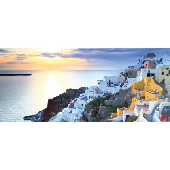 Wallpapers mural view sunset over Santorini