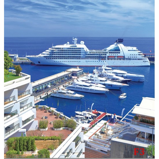 Wallpapers mural view large cruise ship near Monaco